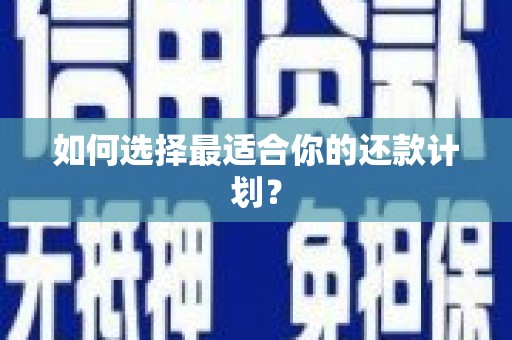 春日如何选择最适合你的还款计划？