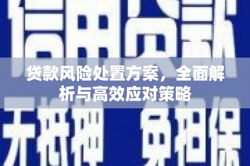 春日贷款风险处置方案，全面解析与高效应对策略
