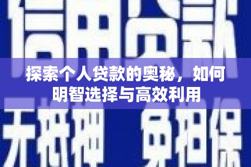 春日探索个人贷款的奥秘，如何明智选择与高效利用