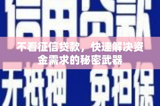 春日不看征信贷款，快速解决资金需求的秘密武器